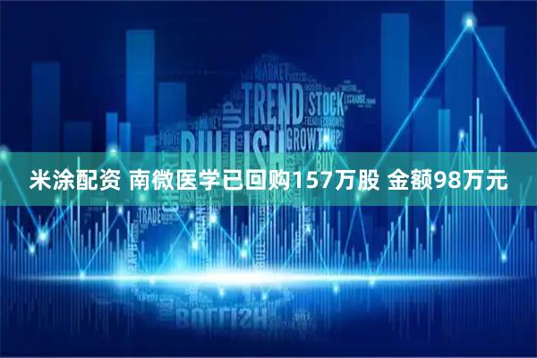 米涂配资 南微医学已回购157万股 金额98万元